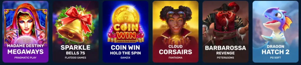A grid of slot game tiles including 'Gonzo's Quest Megaways' and 'Trophy Fish' shown in a desktop gallery to help players select and launch their preferred jackpot games.